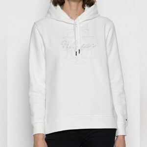 Tommy Hilfiger Women's White Logo Hoodie